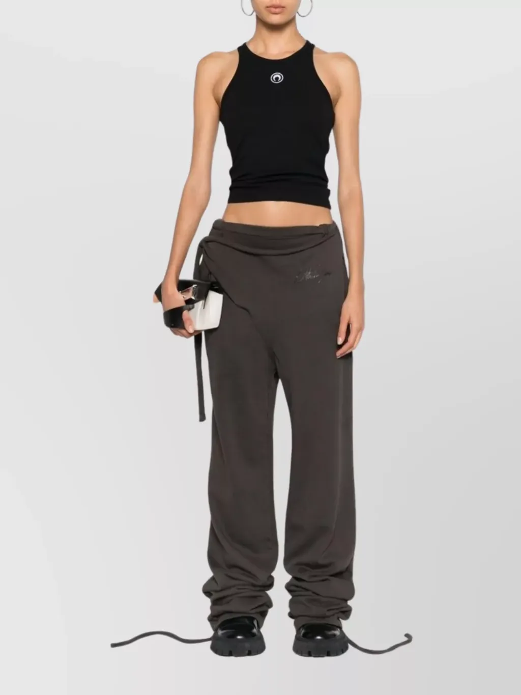 Crescent Moon Embroidered Sleeveless Tank Top