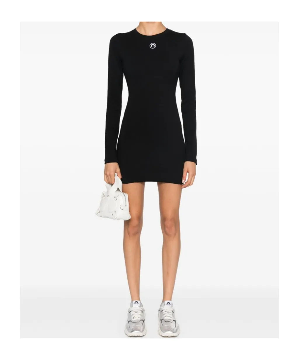Logo Detailed Long Sleeved Mini Dress