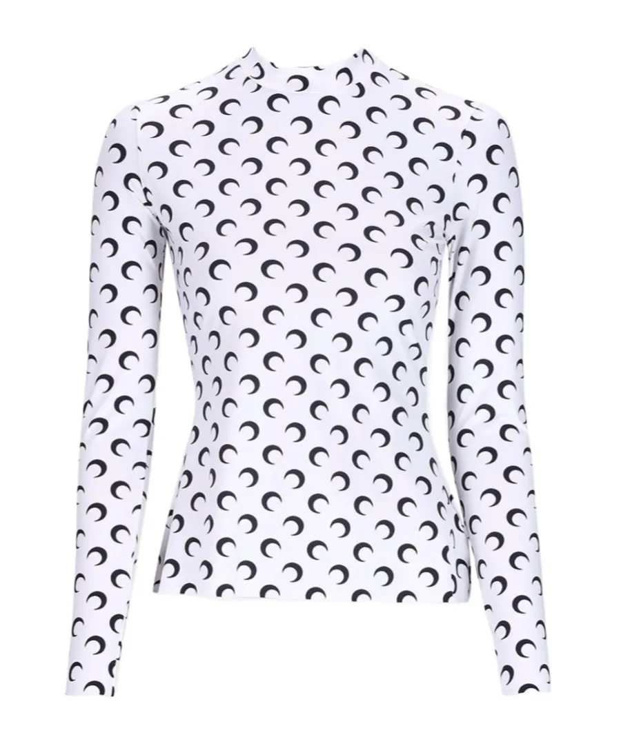 Moon Printed Long Sleeved Top
