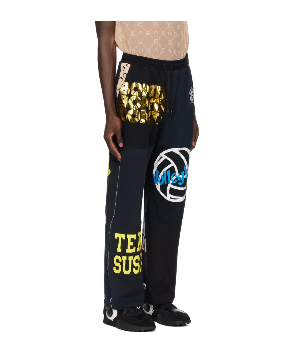 Mix-Print Cotton Track Pants