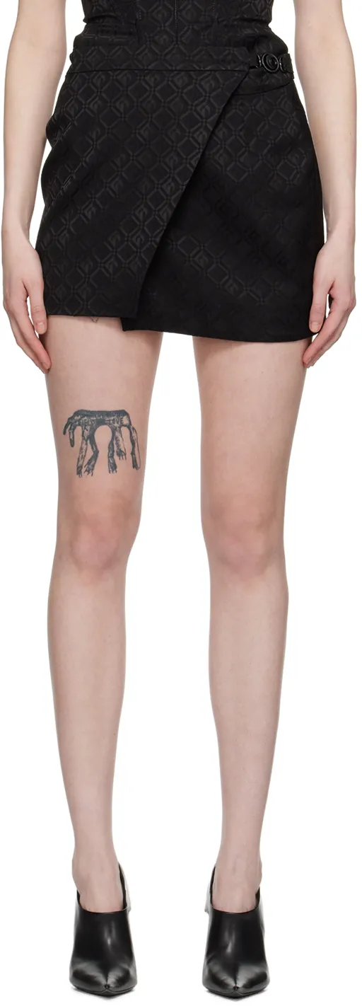 Diamond-Patterned Mini Skirt