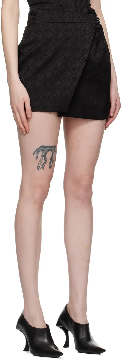 Diamond-Patterned Mini Skirt