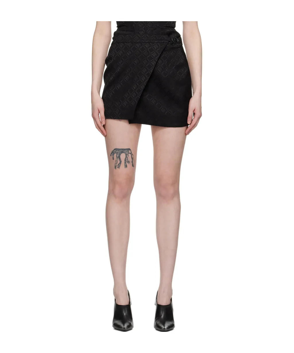 Diamond-Patterned Mini Skirt