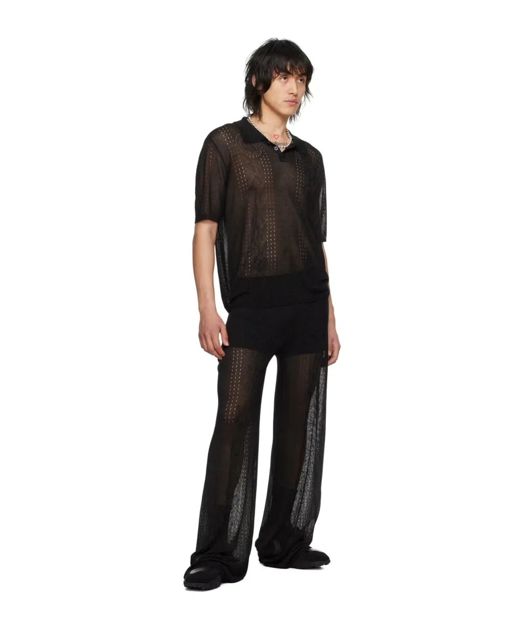 Mesh Logo Pattern Trousers