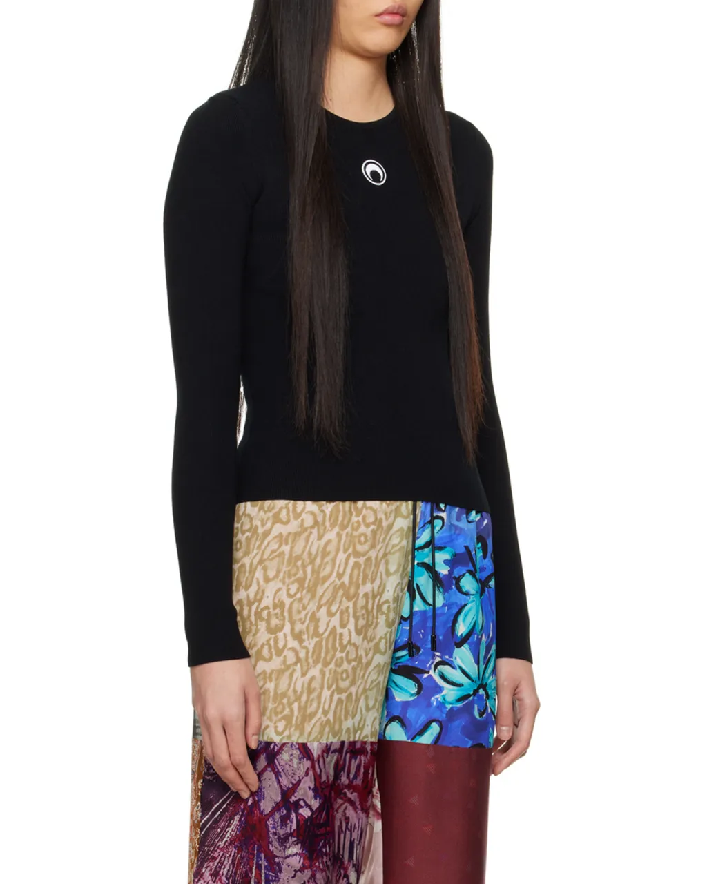 Long-Sleeved Ribbed Sweater