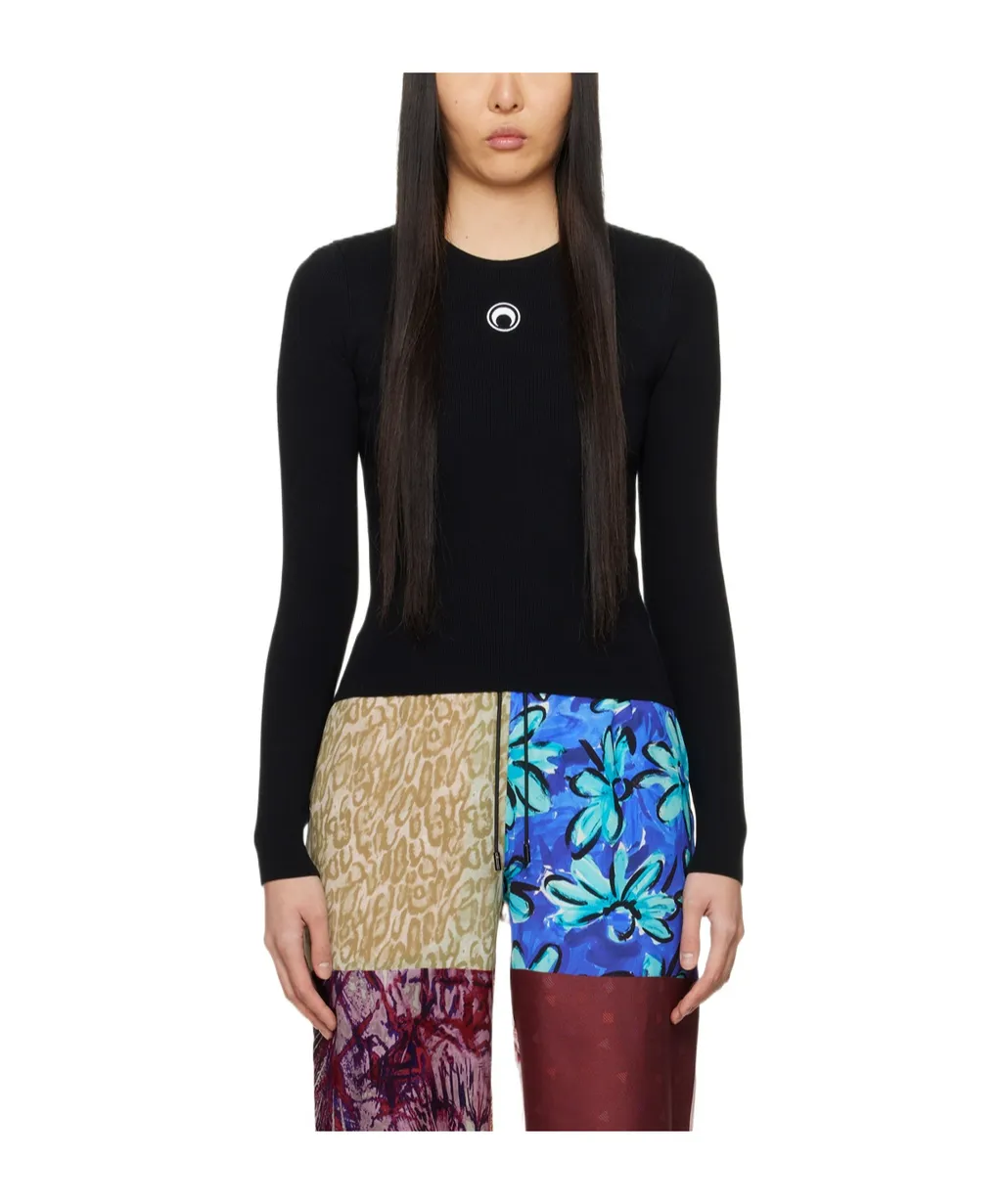 Long-Sleeved Ribbed Sweater