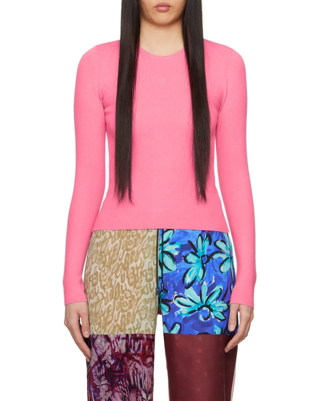Long-Sleeved Ribbed Sweater