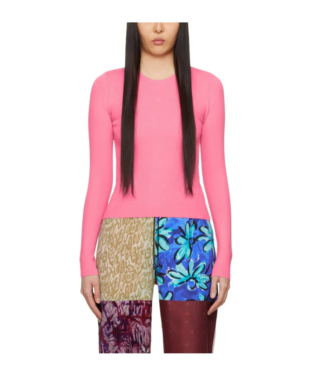 Long-Sleeved Ribbed Sweater