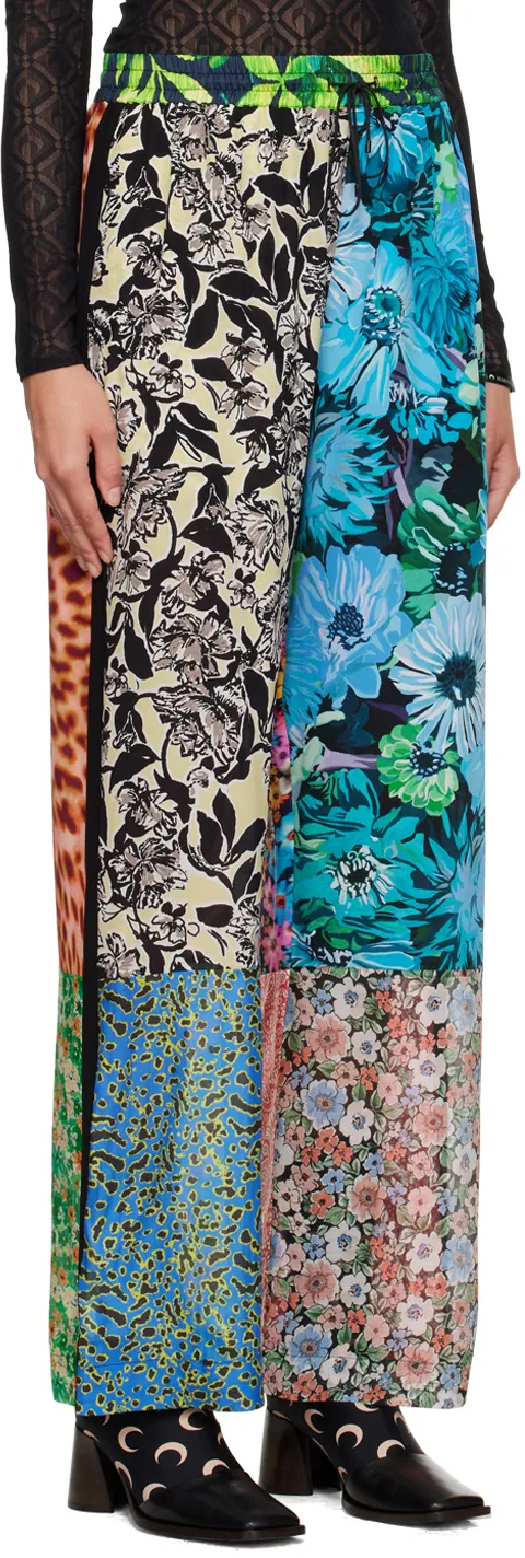 Patchwork Patterned Drawstring Trousers