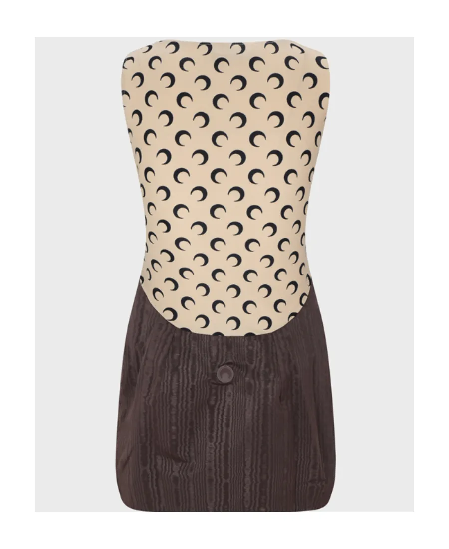 Geometric Neck Mini Sleeveless Dress