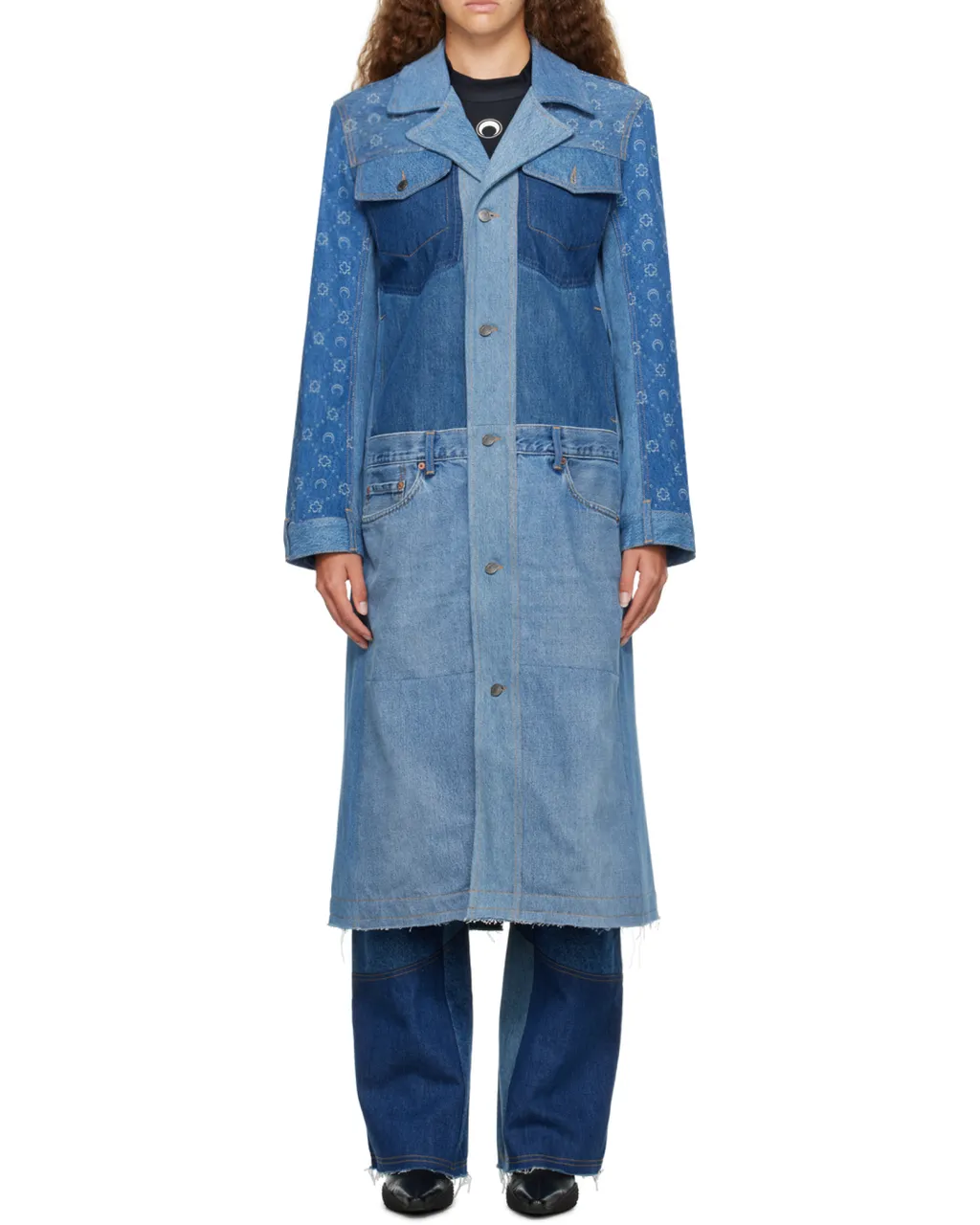 Moonogram Long Denim Jacket
