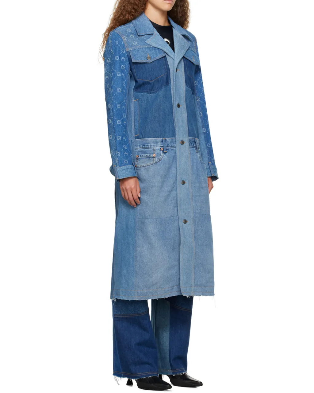 Moonogram Long Denim Jacket