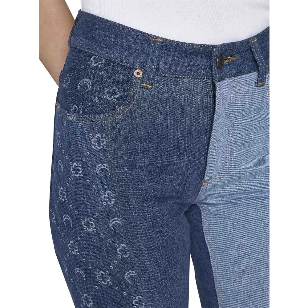 Monogram Straight-Leg Patchwork Jeans
