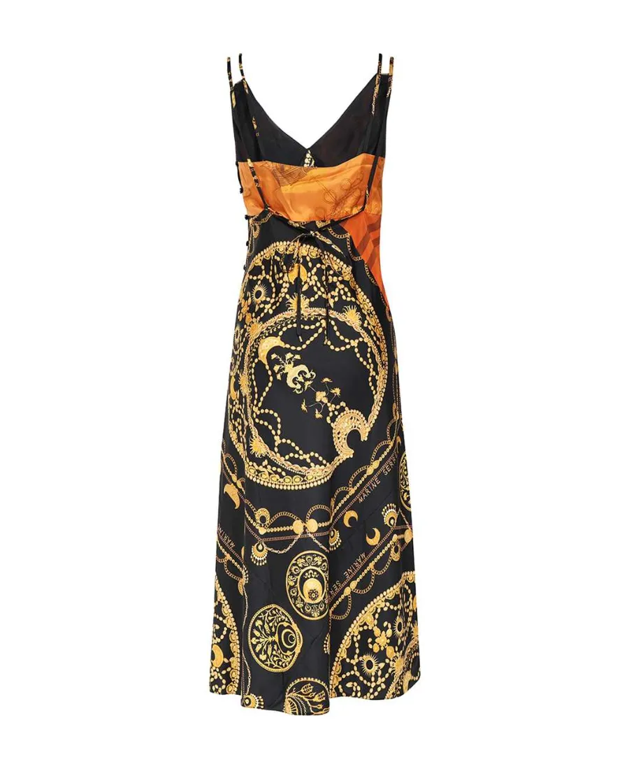 Ornament Jewelry-Print Regenerated-Silk Dress