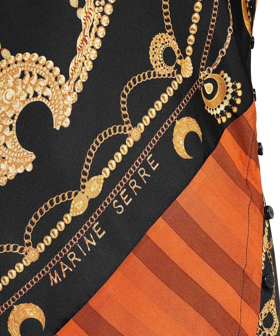 Ornament Jewelry-Print Regenerated-Silk Dress