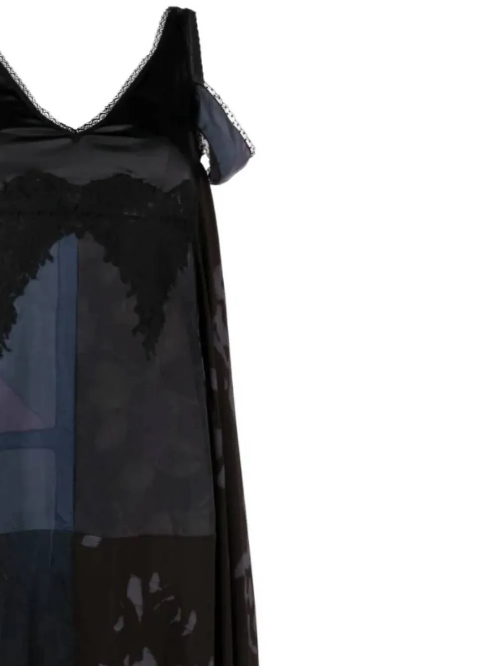 Lace-Detailed V-Neck Midi Dress