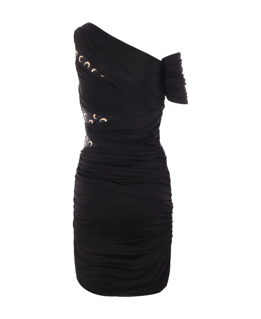 Crescent Detailed One-Shoulder Dress