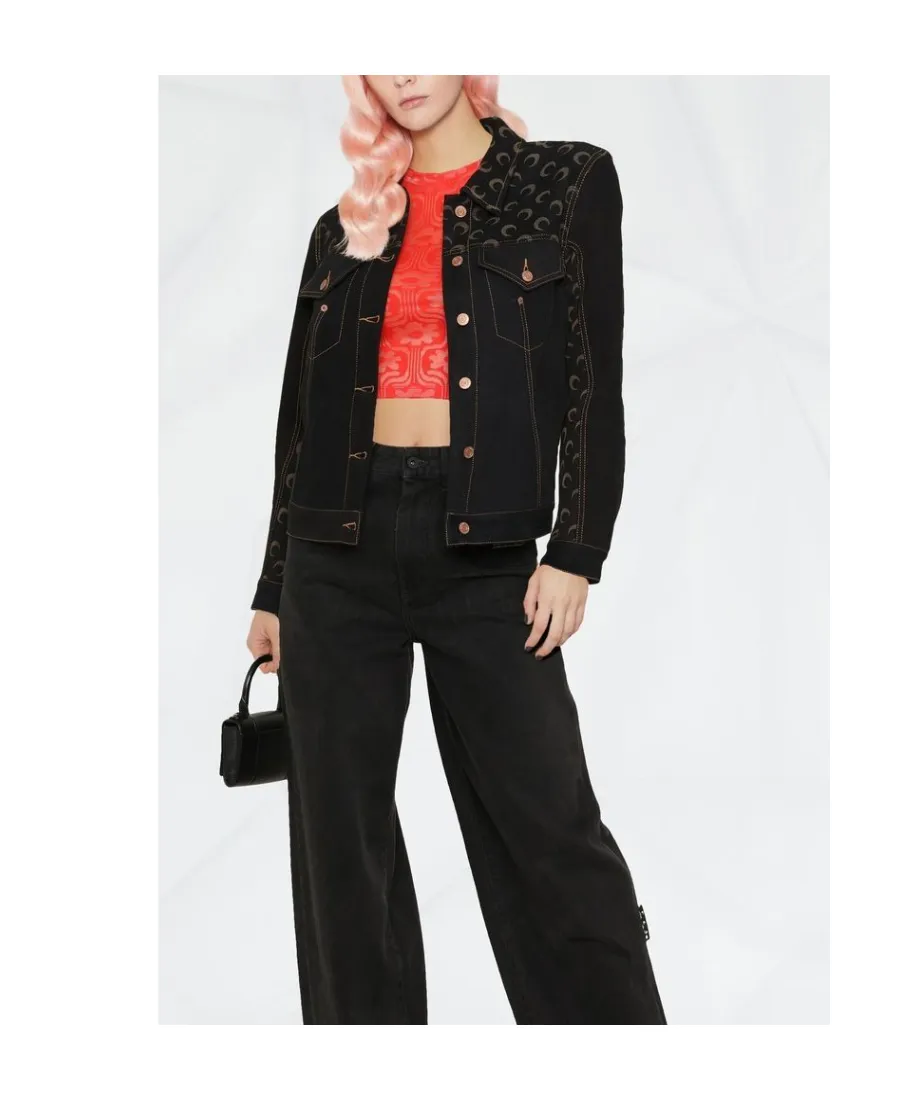 Moon-Print Denim Jacket