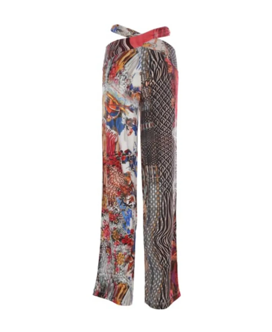 Graphic-Print High-Waisted Trousers
