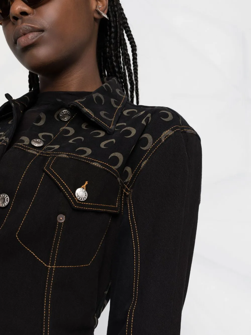 Moon Motif Denim Jacket