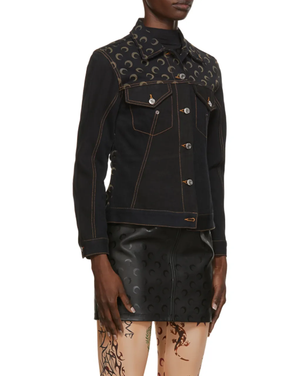 Moon Motif Denim Jacket