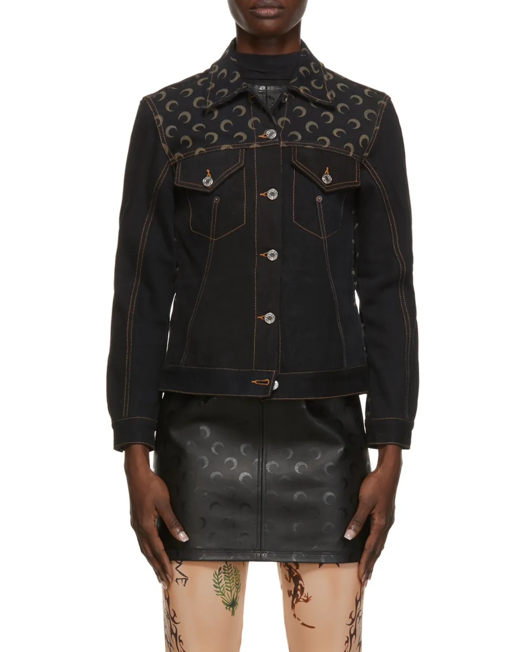 Moon Motif Denim Jacket
