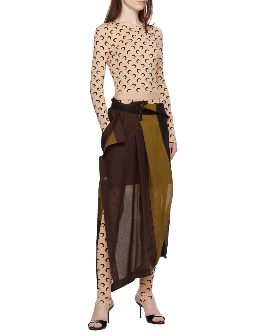 Crescent Print Long-Sleeve Top