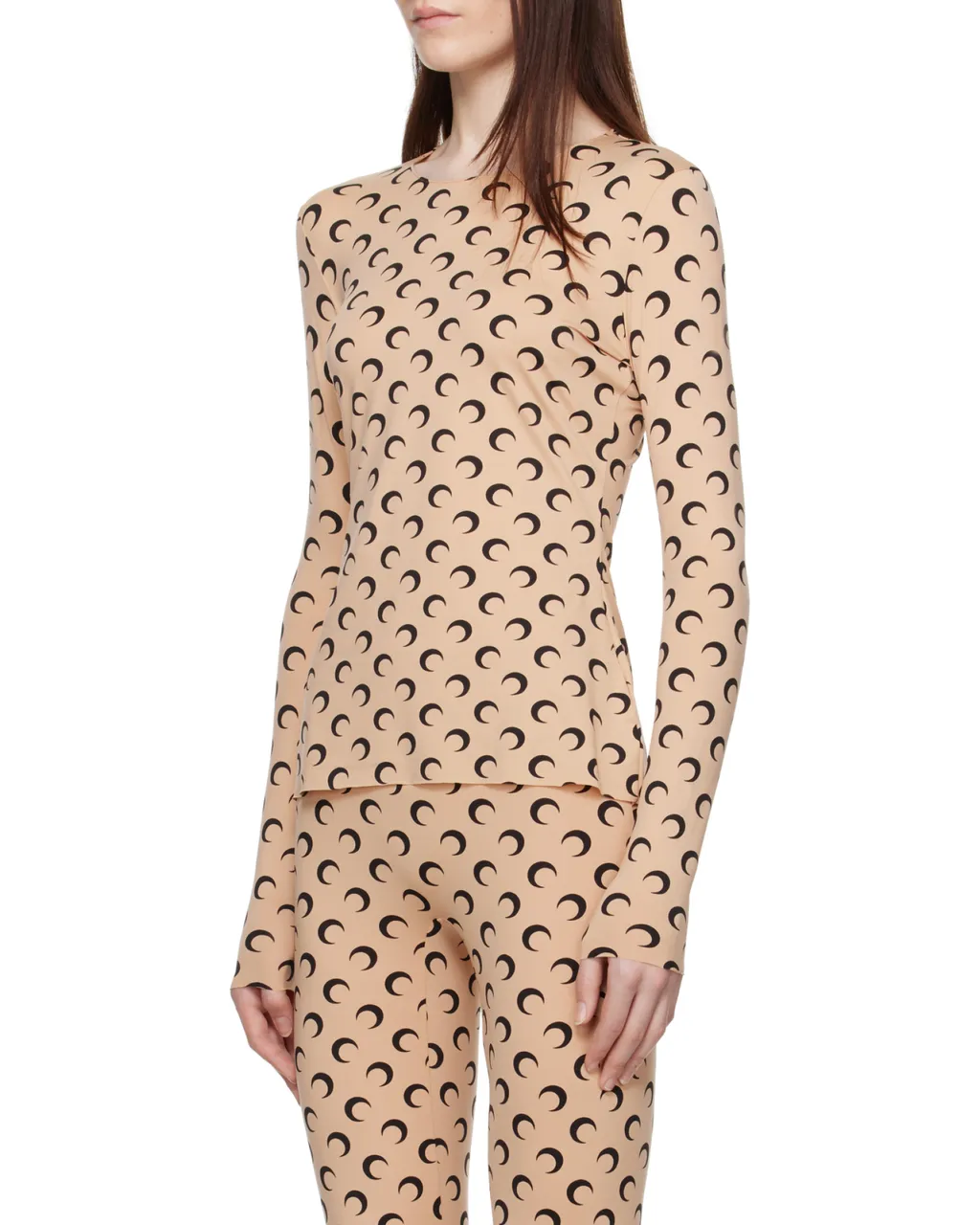 Crescent Print Long-Sleeve Top
