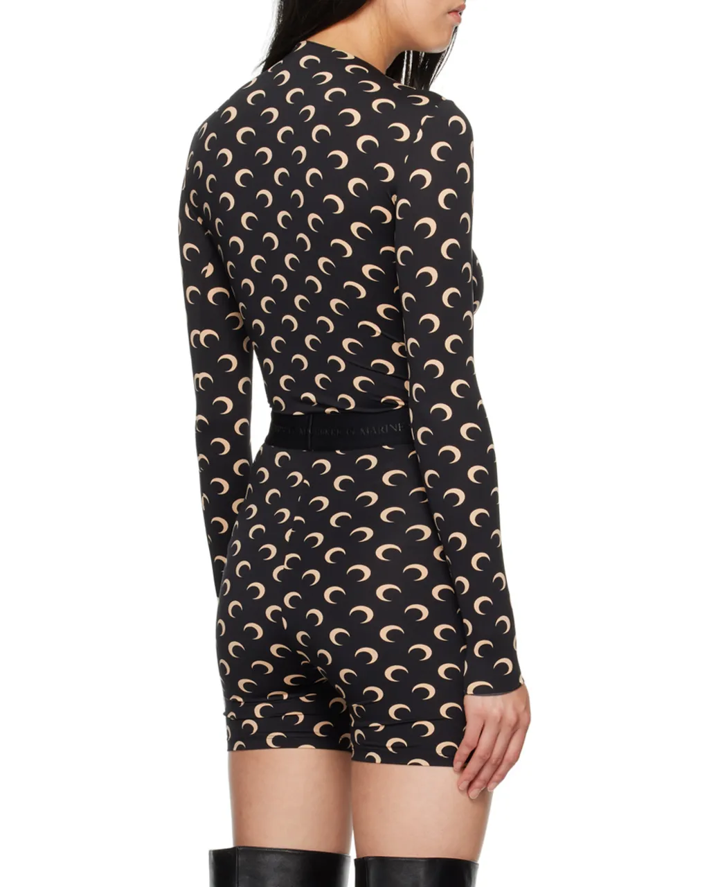 Allover Moon Printed Long Sleeved Top