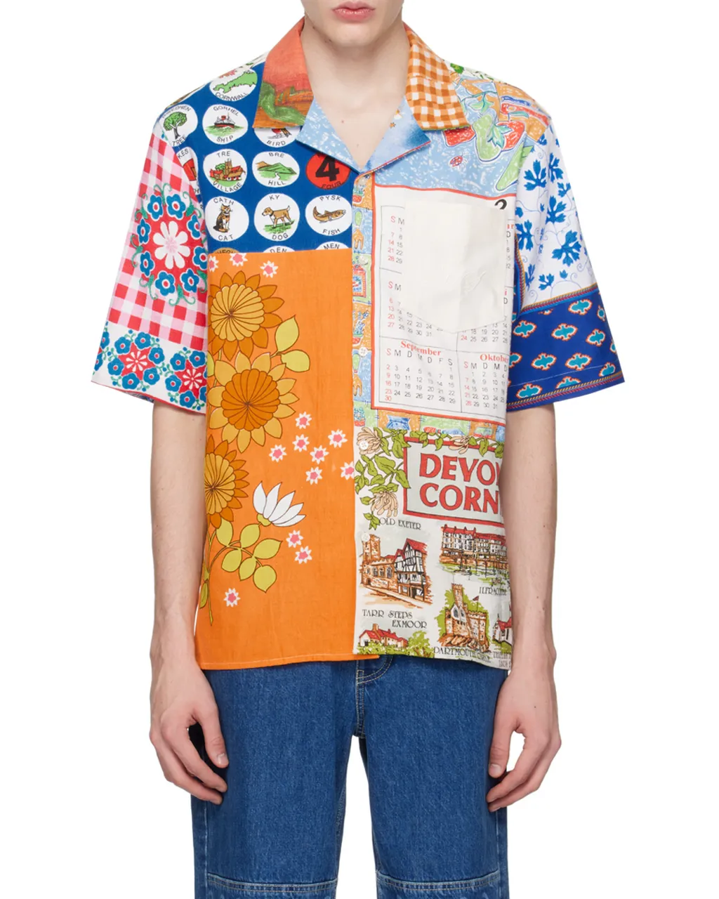 Panelled Floral-Print Cotton Shirt