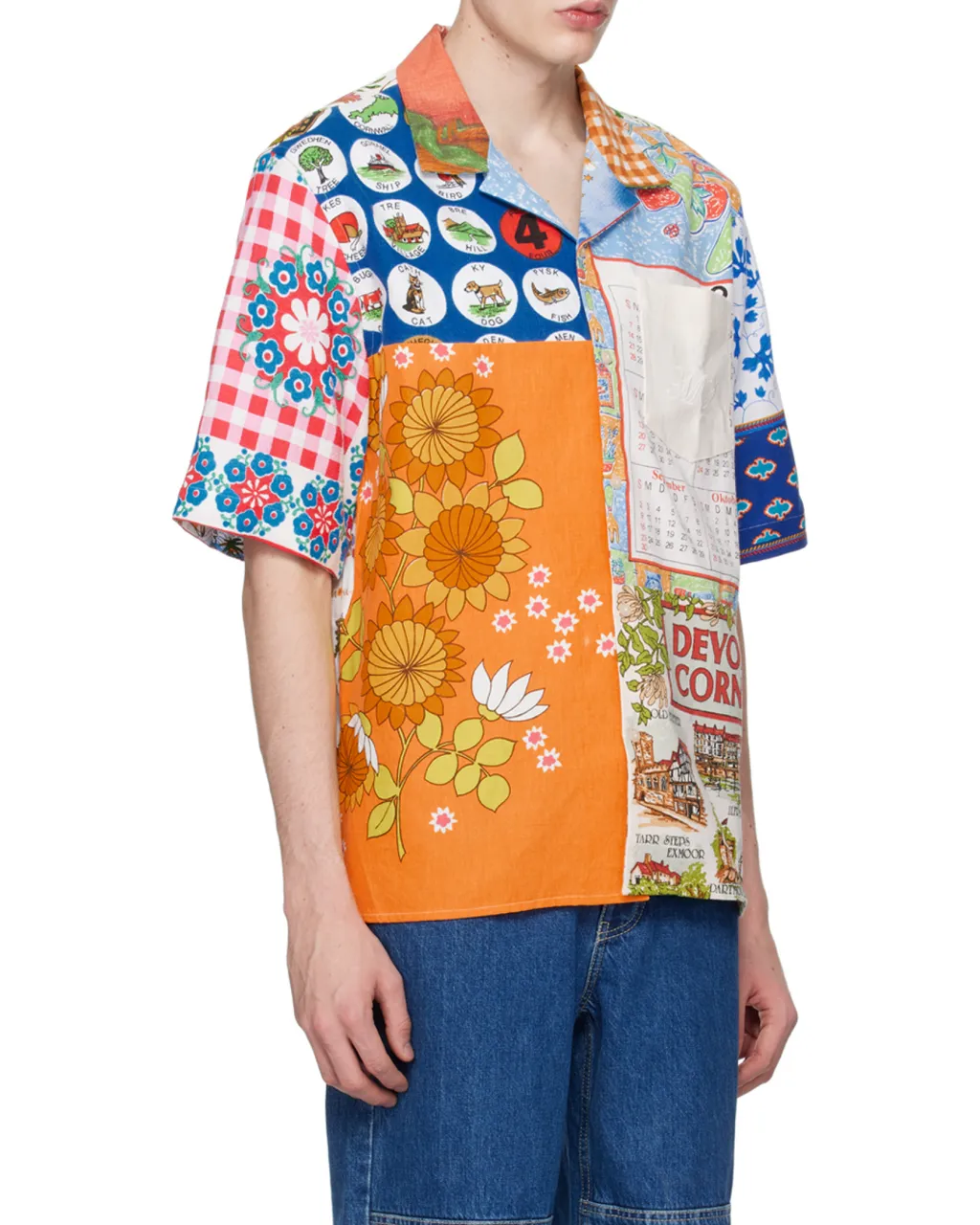 Panelled Floral-Print Cotton Shirt
