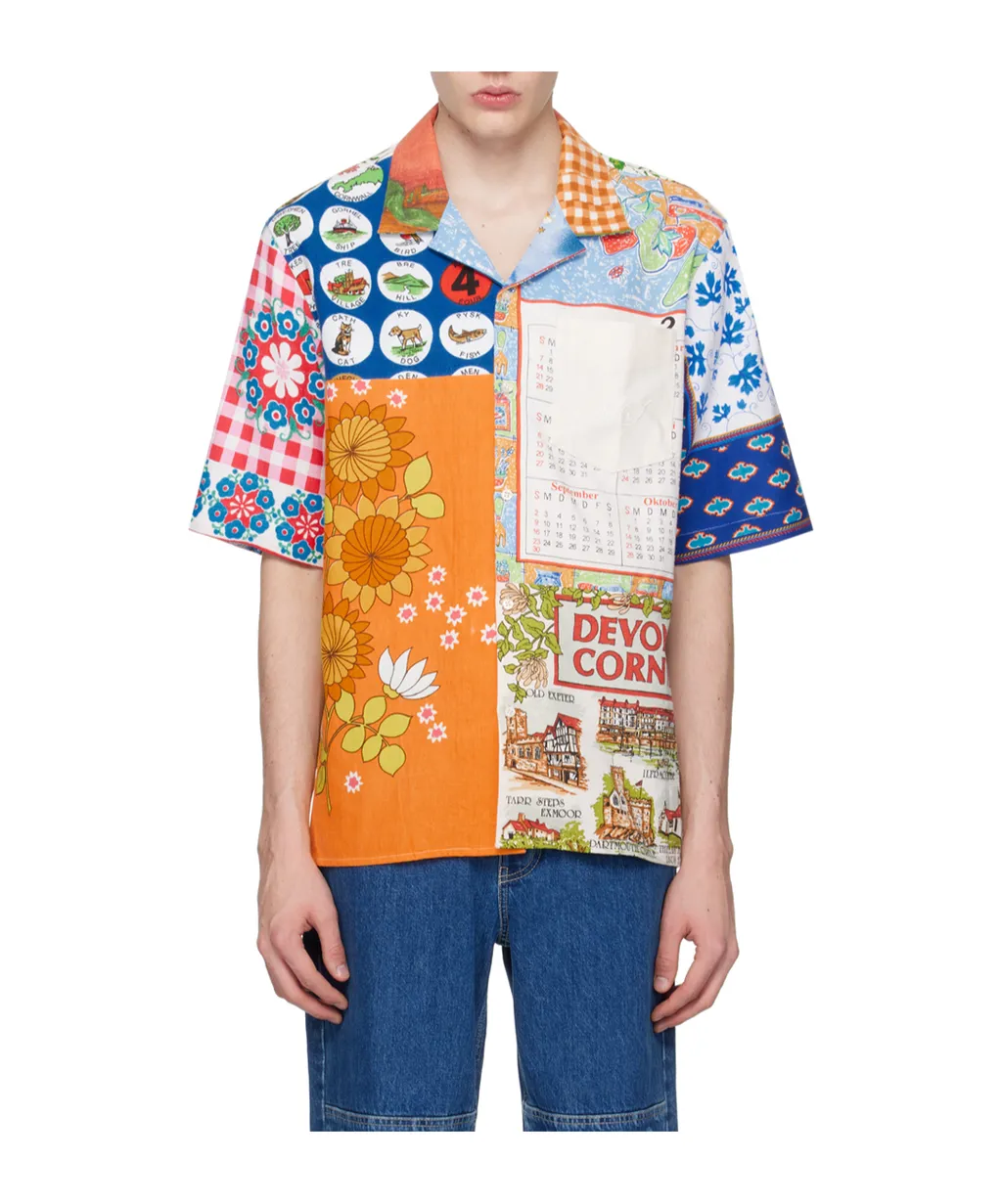 Panelled Floral-Print Cotton Shirt