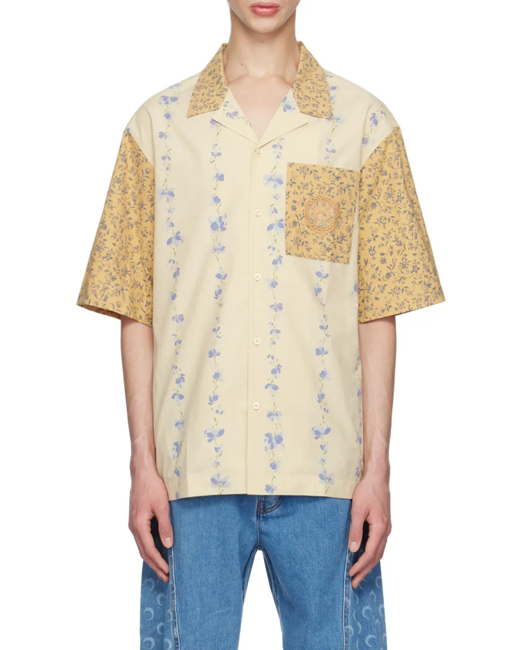 Floral Printed Buttoned Bowling Shirt