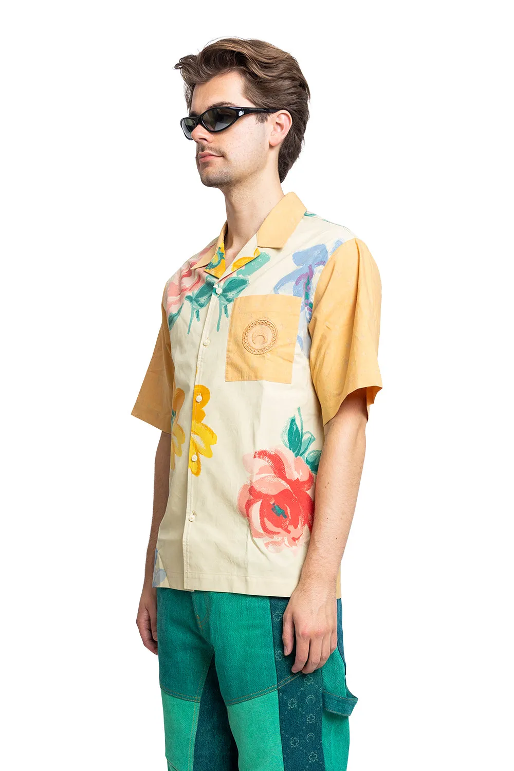 Floral Printed Buttoned Bowling Shirt