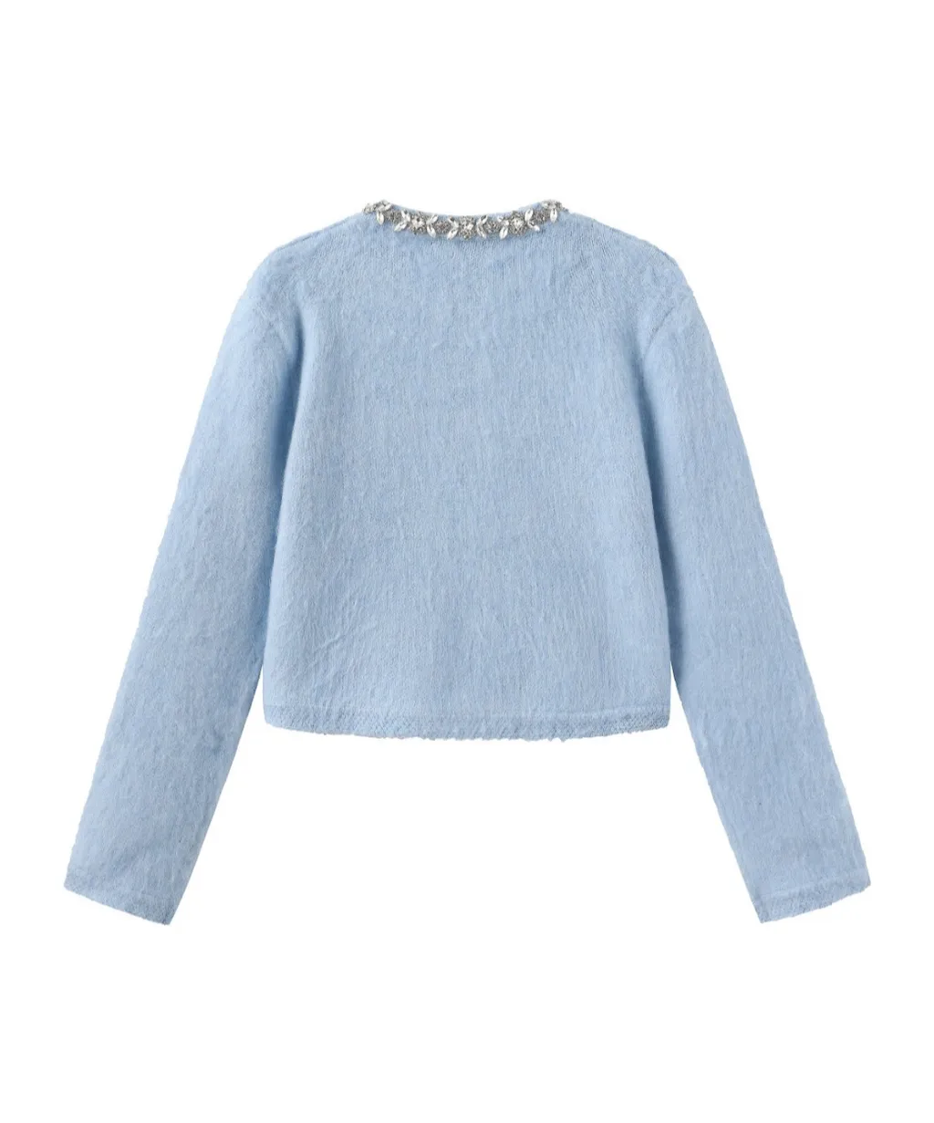 Long-Sleeved Crew Neck Jacket