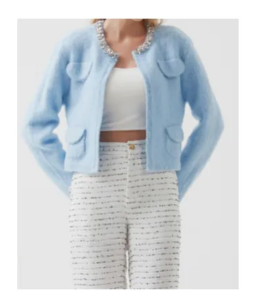 Long-Sleeved Crew Neck Jacket