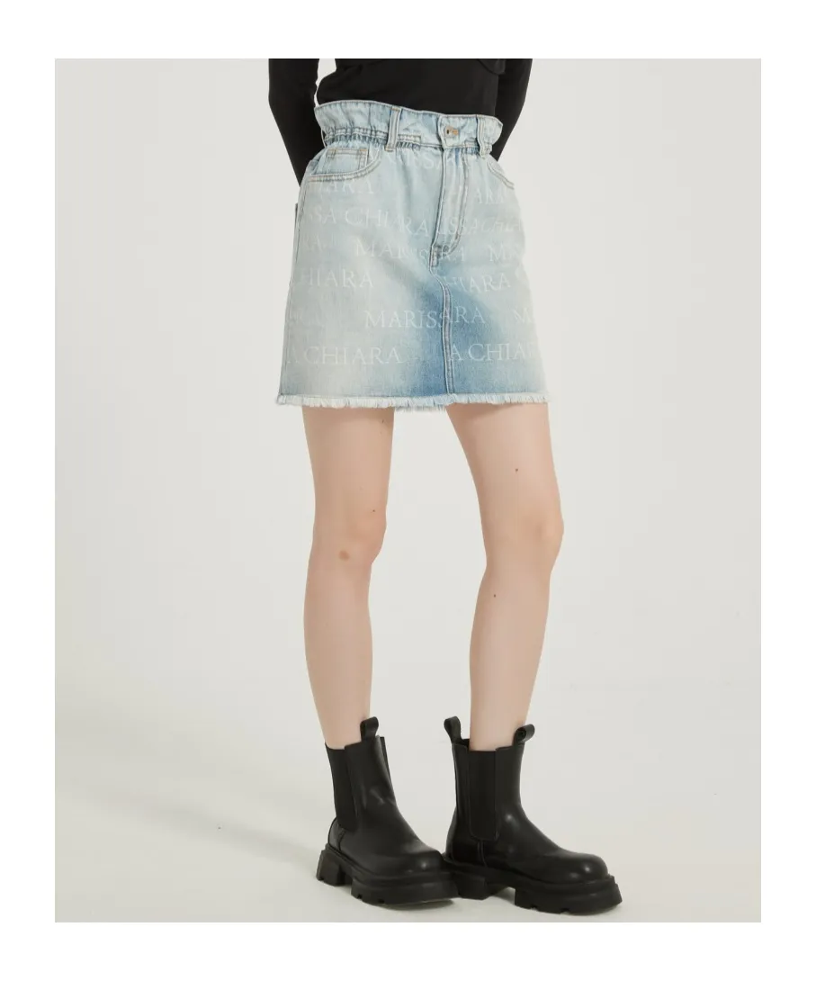 Denim Skirt With Belt Loops