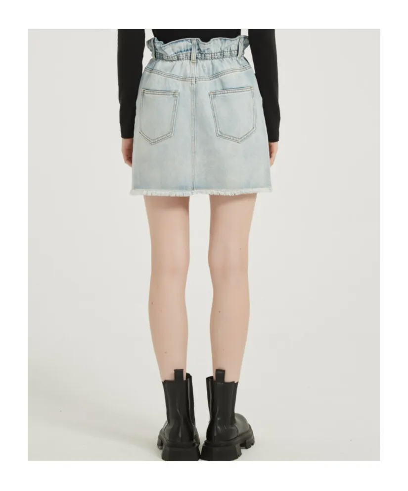 Denim Skirt With Belt Loops