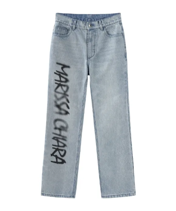 Spray-Painted Denim Trousers