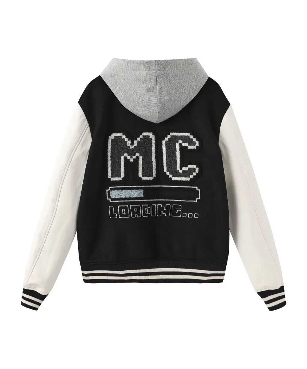 Varsity Jacket With Embroidered Logo And Graphic Loading