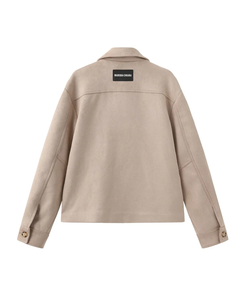 Long-Sleeved Leather Jacket