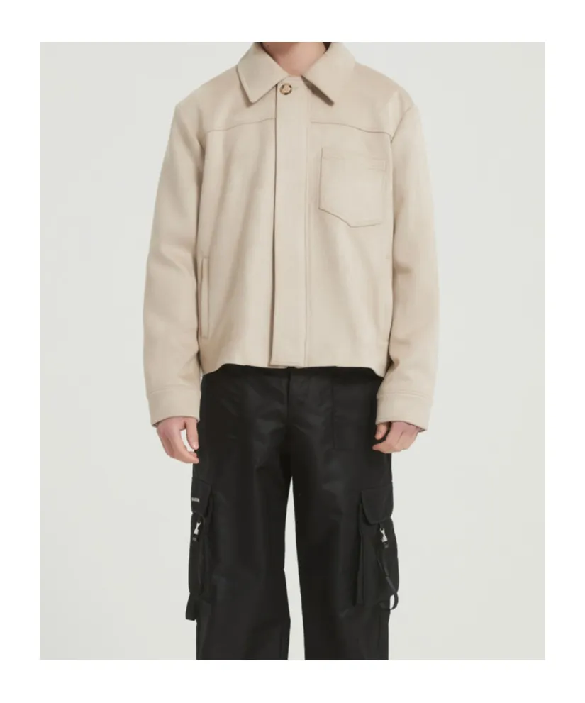 Long-Sleeved Leather Jacket