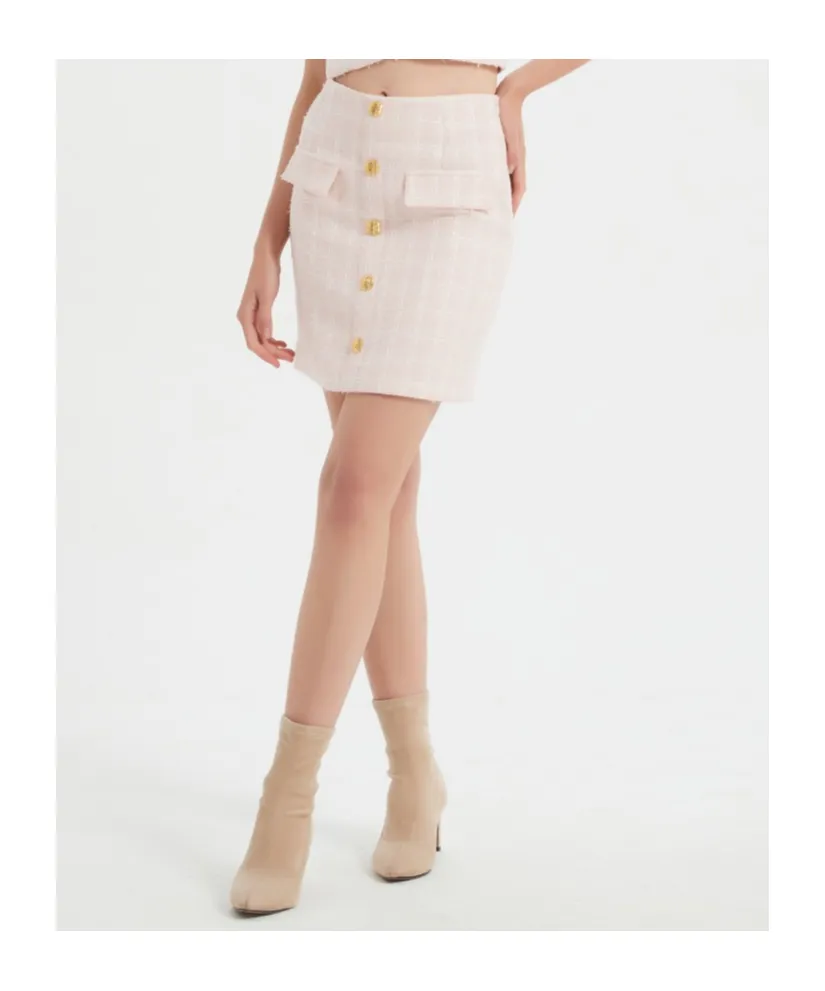 Gold Button Skirt