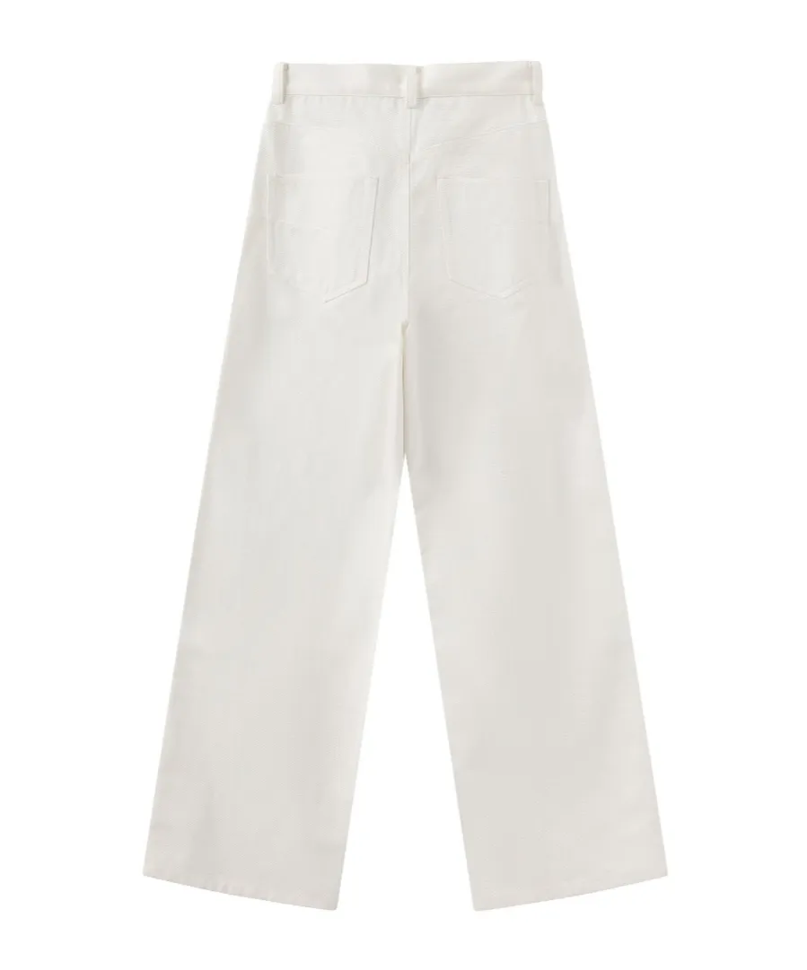 Heart Embroidered Casual Pants