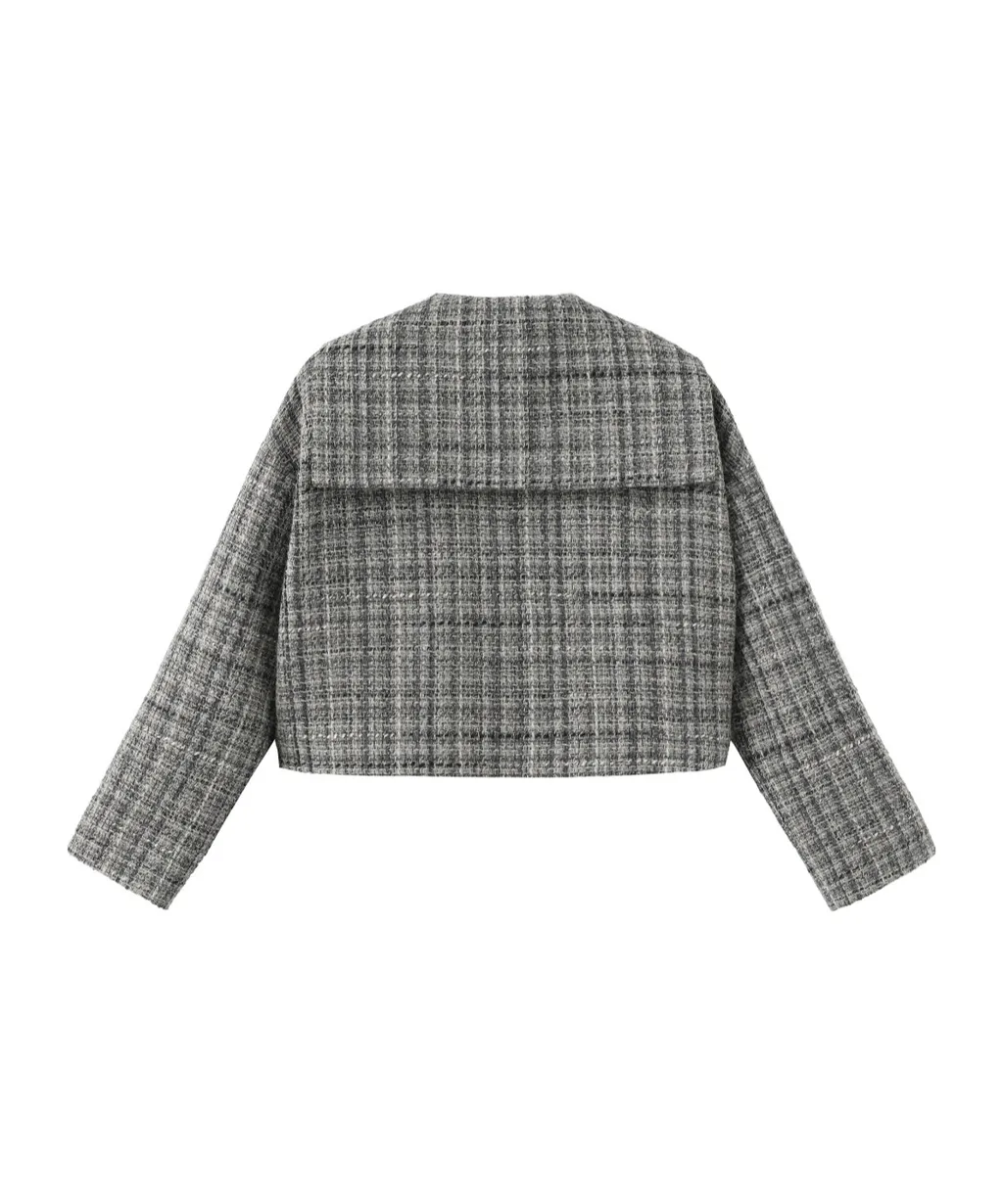 Navy Collar Casual Jacket