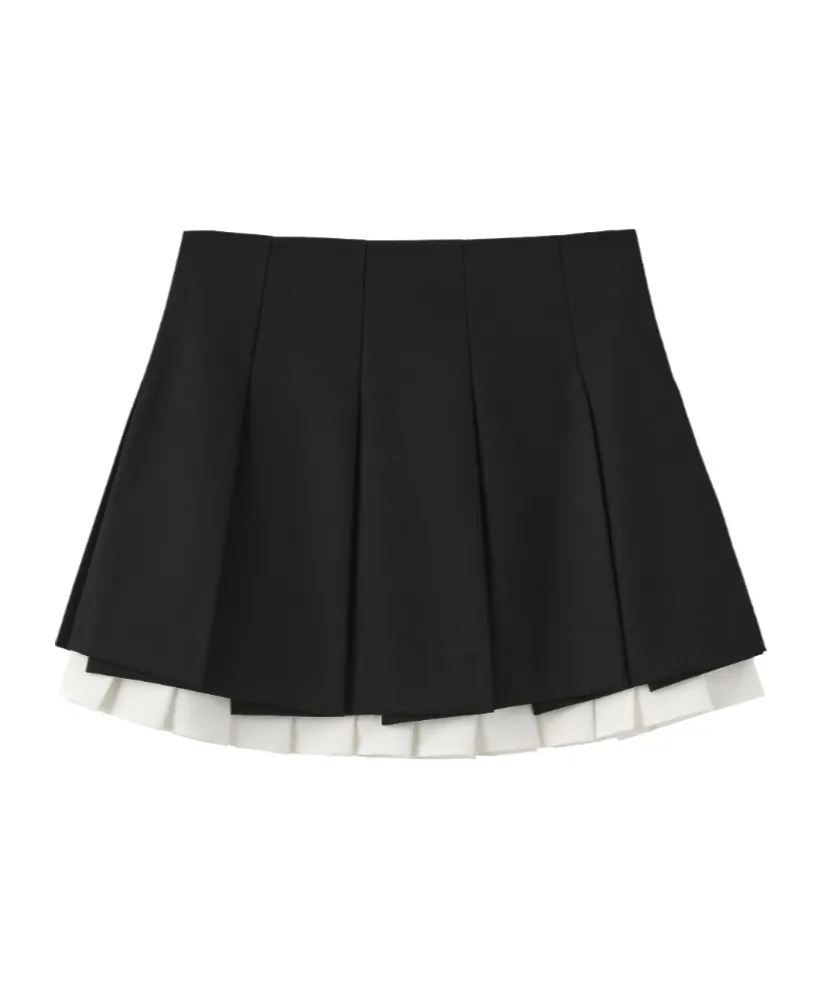 Logo Pleated Skirt