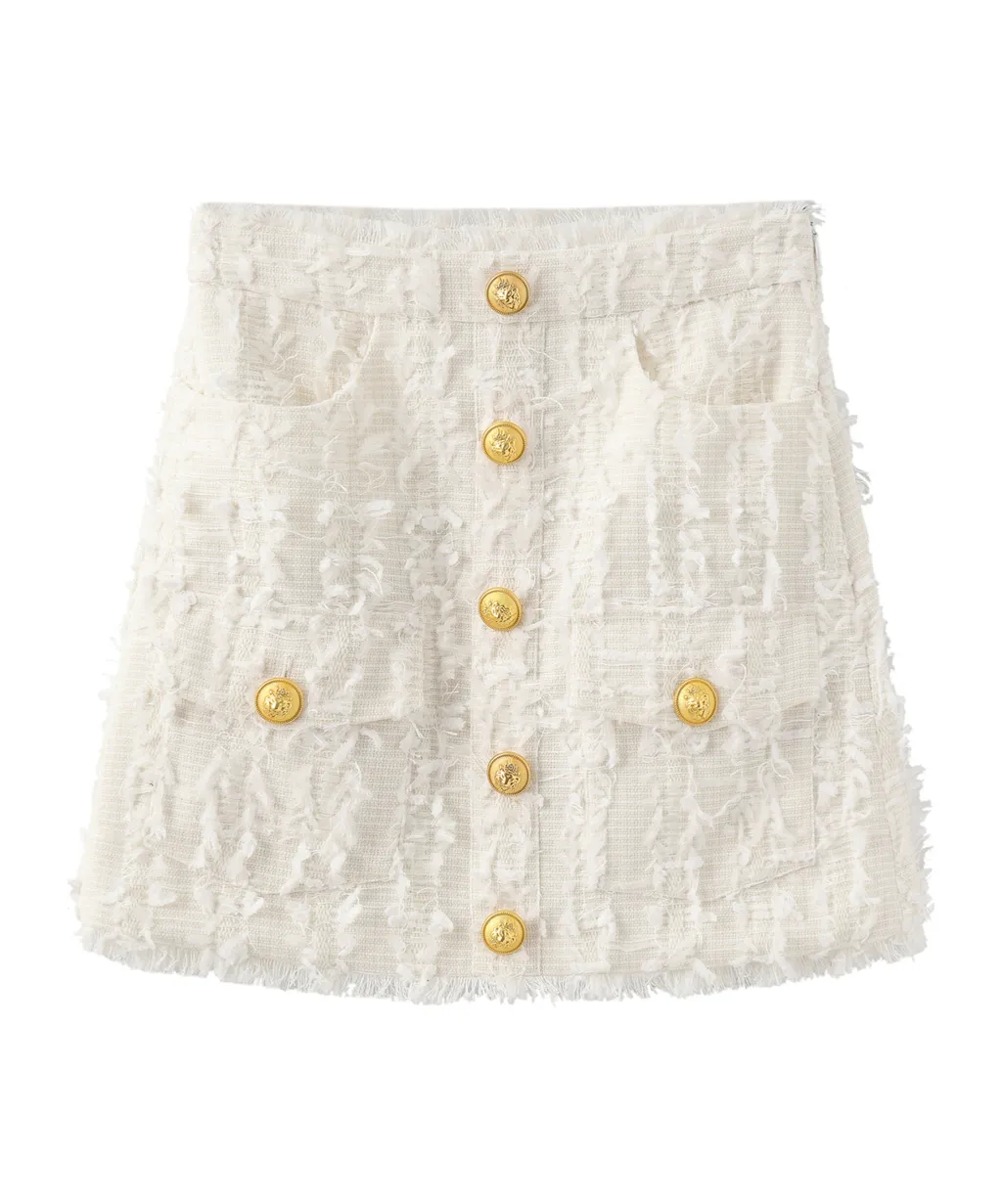 Button Detail Skirt