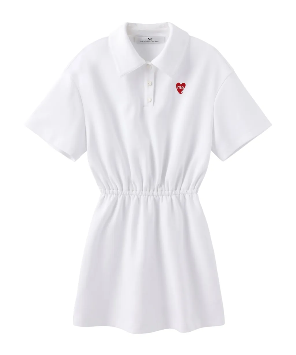 Heart Embroidered Polo Dress