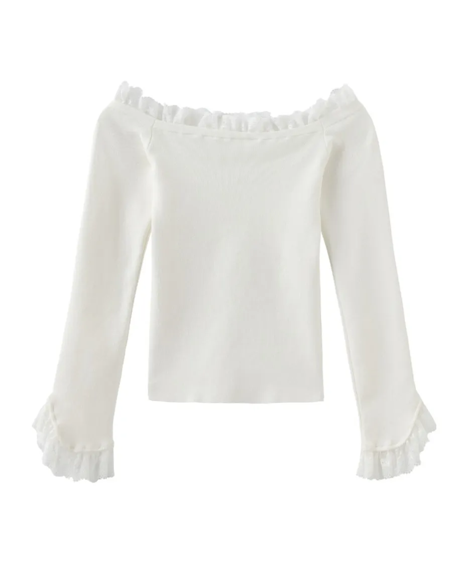 Long-Sleeved Lace Sweater