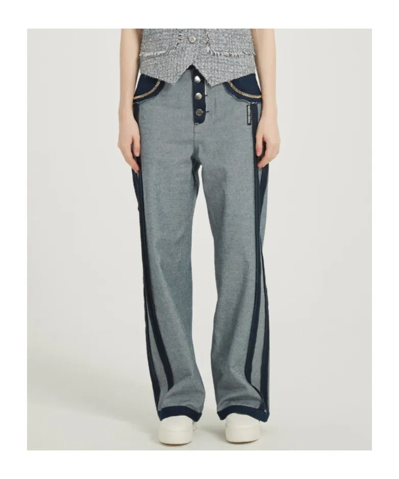 Belt Loop Panel Jeans